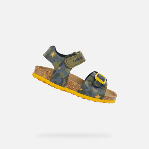 sandals with straps SANDAL CHALKI BABY Sage/Ochre Yellow - image number 0 | GEOX