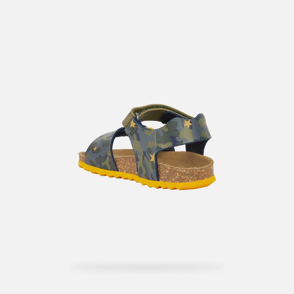 sandals with straps SANDAL CHALKI BABY Sage/Ochre Yellow - image number 3 | GEOX