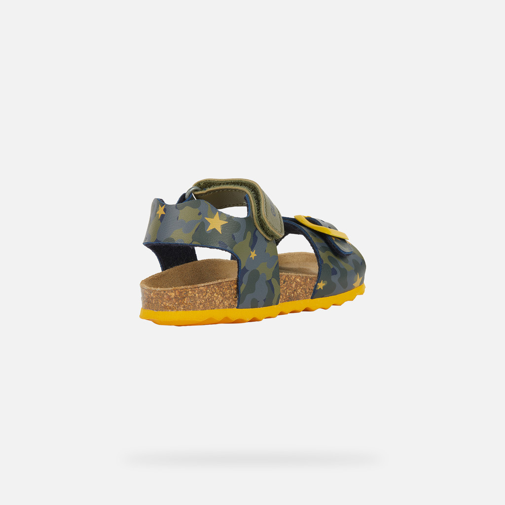 sandals with straps SANDAL CHALKI BABY Sage/Ochre Yellow - image number 4 | GEOX