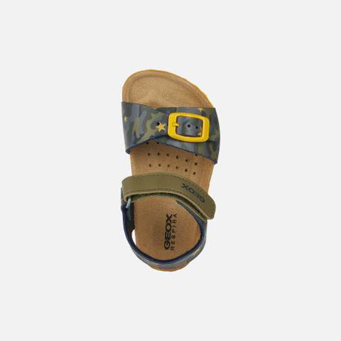 sandals with straps SANDAL CHALKI BABY Sage/Ochre Yellow - image number 5 | GEOX