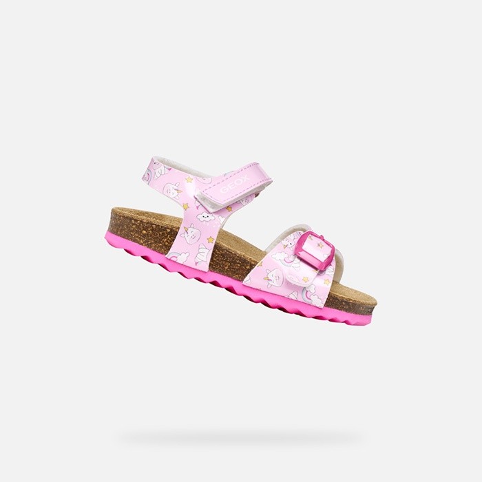 Offene Sandalen SANDAL CHALKI KLEINKIND M&Auml;DCHEN Rosa/Mehrfarbig | GEOX