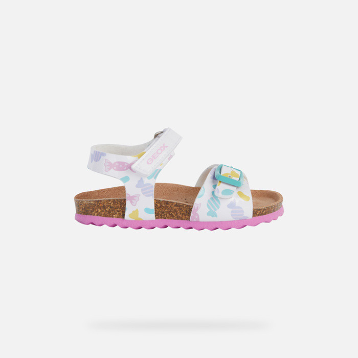 Open sandals SANDAL CHALKI TODDLER GIRL White/Multicolor | GEOX