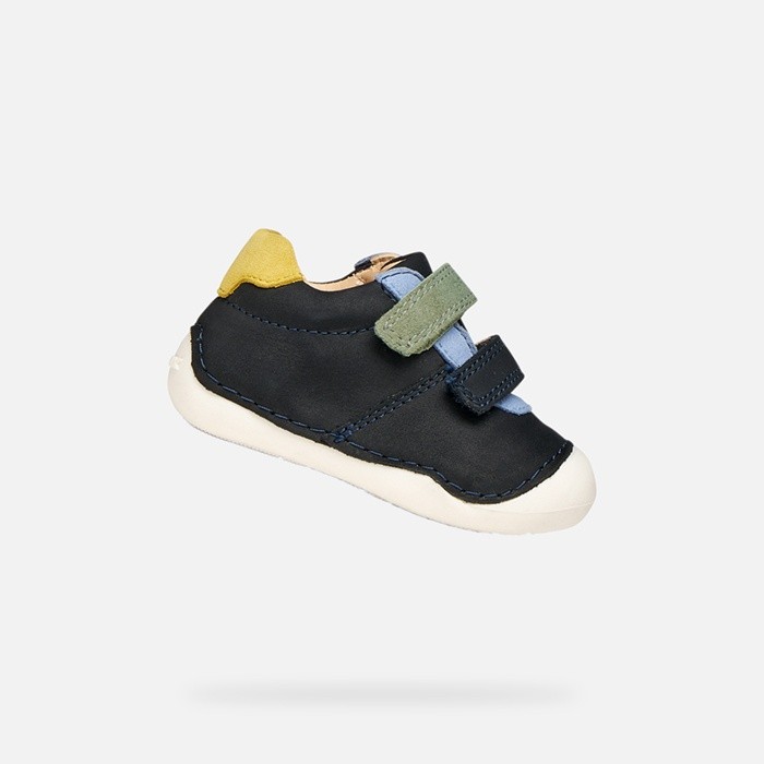 Chaussures &agrave; scratch TUTIM B&Eacute;B&Eacute; Bleu marine/Bleu ciel fonc&eacute; | GEOX