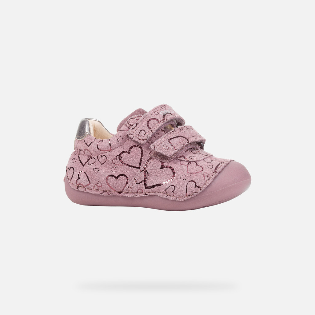 Low Top Sneakers TUTIM BABY Dark Pink/Silver - image number 1 | GEOX