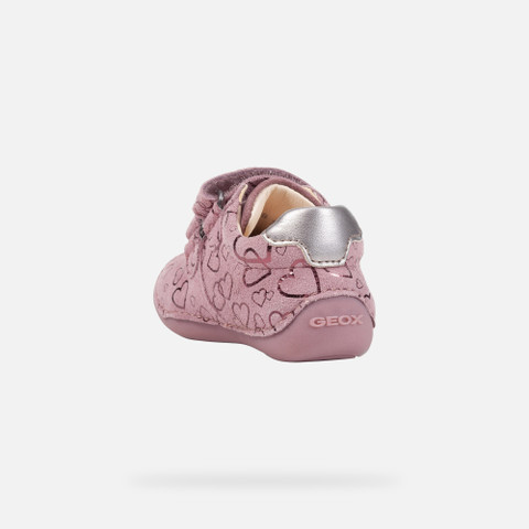 Low Top Sneakers TUTIM BABY Dark Pink/Silver - image number 3 | GEOX