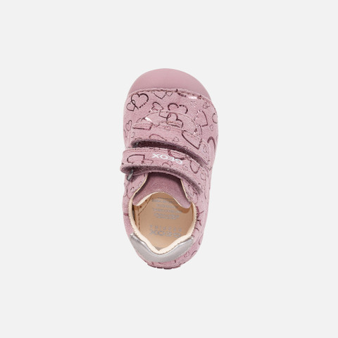Low Top Sneakers TUTIM BABY Dark Pink/Silver - image number 5 | GEOX