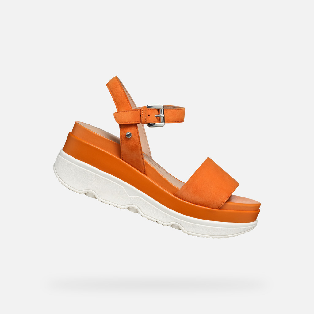 Geox® GARDENIA WOMAN: Orange platform sandals | Geox