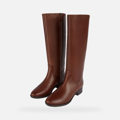 Leather boots FELICITY WOMAN Brown - image number 9 | GEOX