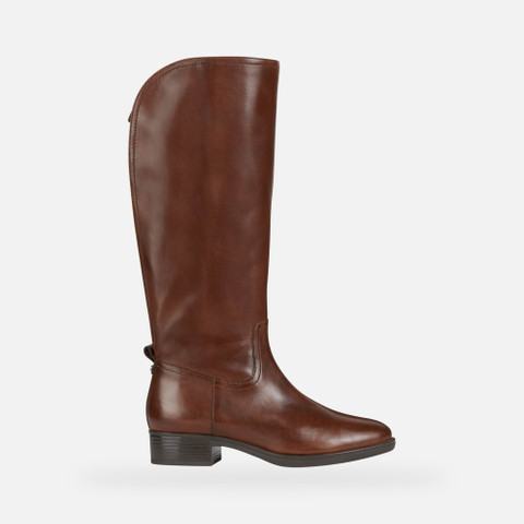 Leather boots FELICITY WOMAN Brown - image number 0 | GEOX