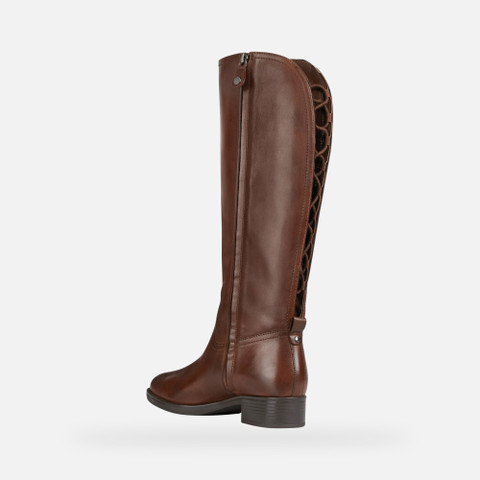 Leather boots FELICITY WOMAN Brown - image number 5 | GEOX