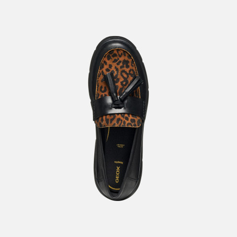 Mocassins léopard ARLARA FEMME Noir/Cognac - image number 6 | GEOX