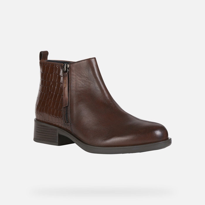 Geox® RESIA: Women's Chestnut Ankle Boots | FW22 Geox®