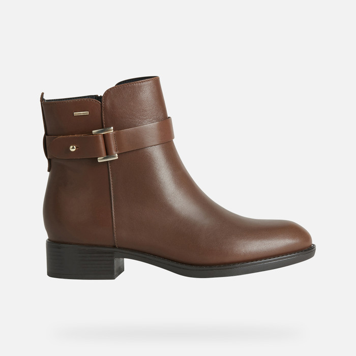 brown waterproof ankle boots