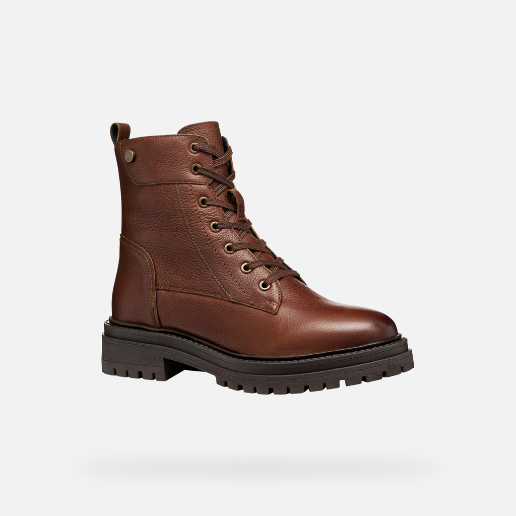 Ankle boots with laces IRIDEA WOMAN Brown - image number 2 | GEOX