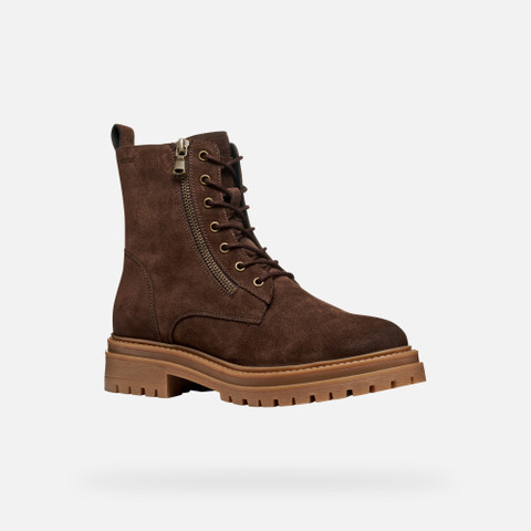 Ankle boots with laces IRIDEA WOMAN Dark Brown - image number 2 | GEOX