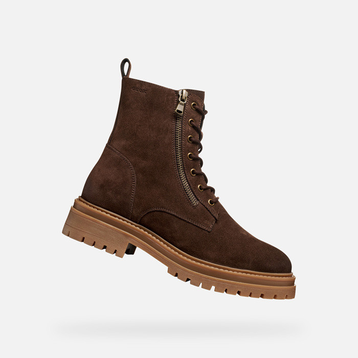 Ankle boots with laces IRIDEA WOMAN Dark Brown | GEOX