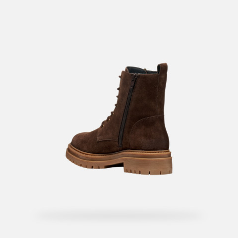 Ankle boots with laces IRIDEA WOMAN Dark Brown - image number 3 | GEOX