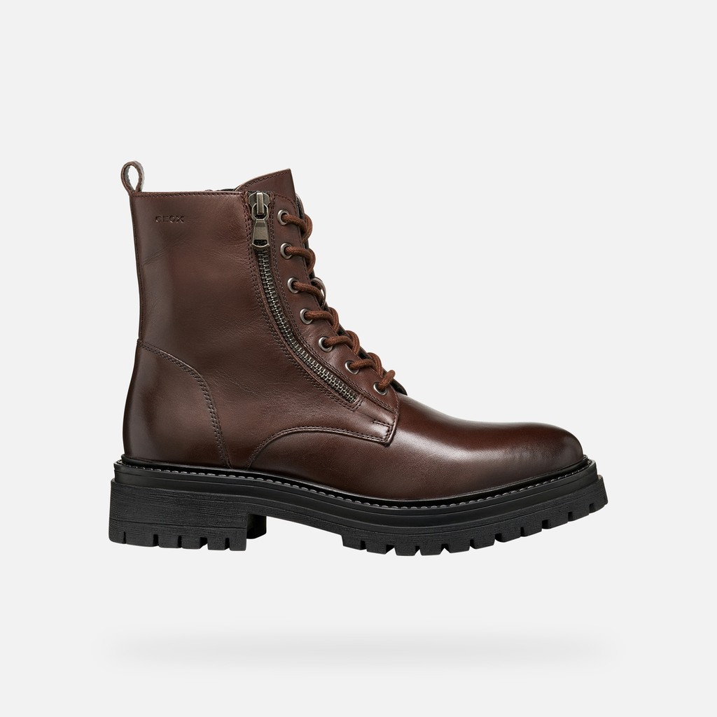 Ankle boots with laces IRIDEA WOMAN Mahogany - image number 2 | GEOX