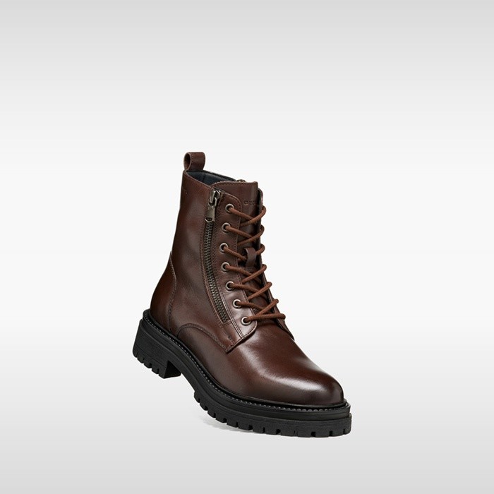 Ankle boots with laces IRIDEA WOMAN Mahogany | GEOX