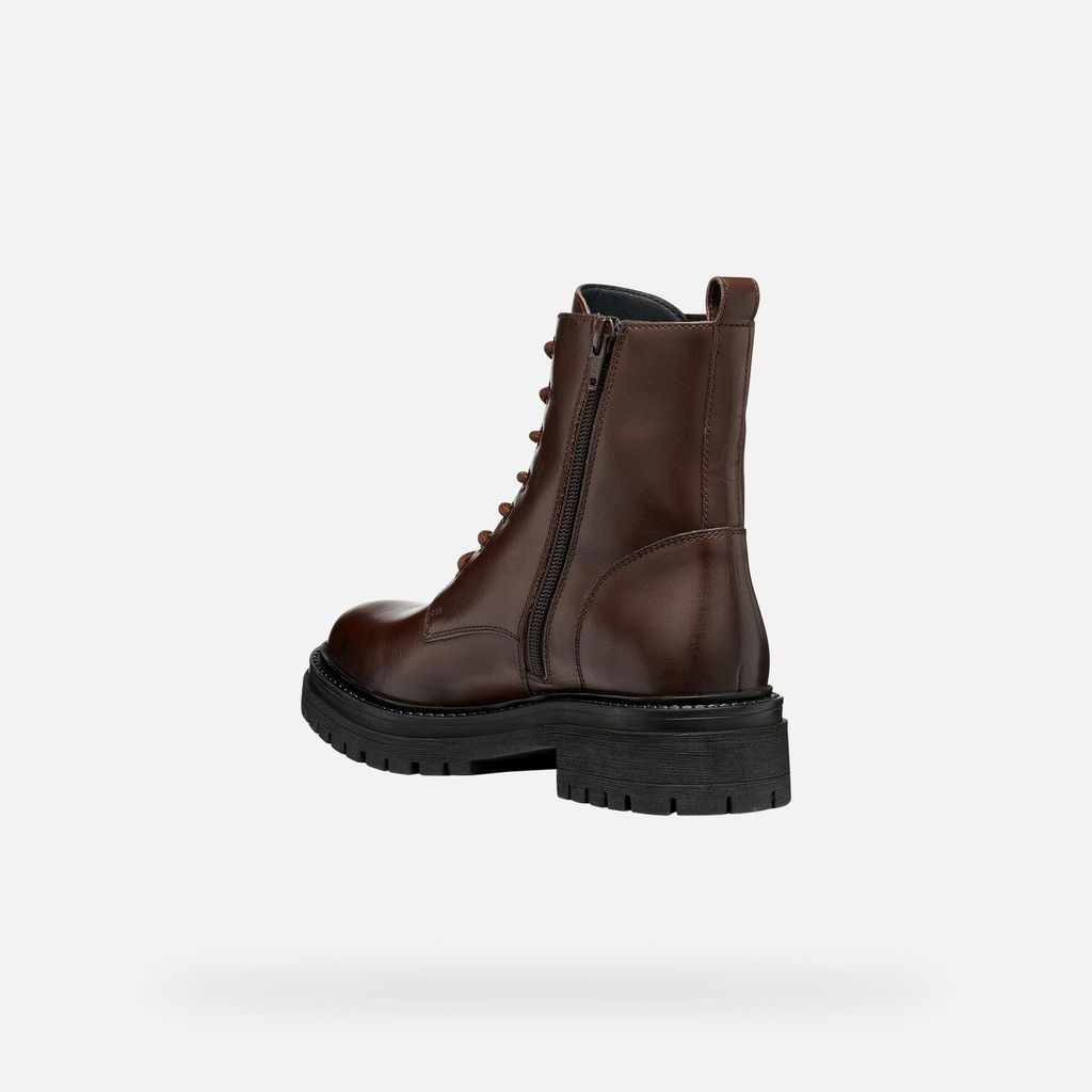 Ankle boots with laces IRIDEA WOMAN Mahogany - image number 4 | GEOX
