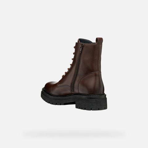 Ankle boots with laces IRIDEA WOMAN Mahogany - image number 4 | GEOX