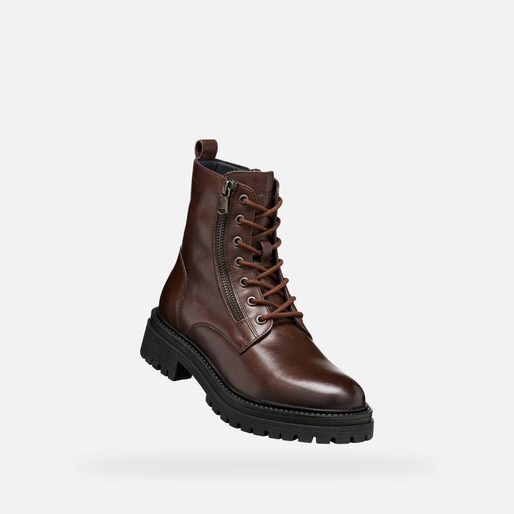 Ankle boots with laces IRIDEA WOMAN Mahogany - image number 5 | GEOX