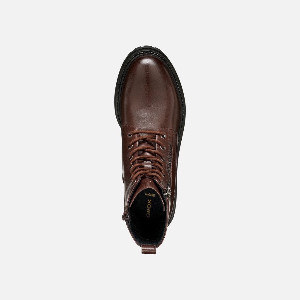 Ankle boots with laces IRIDEA WOMAN Mahogany - image number 6 | GEOX