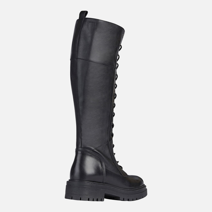 Geox® IRIDEA: Women's Black Combat Boots | Geox® Official