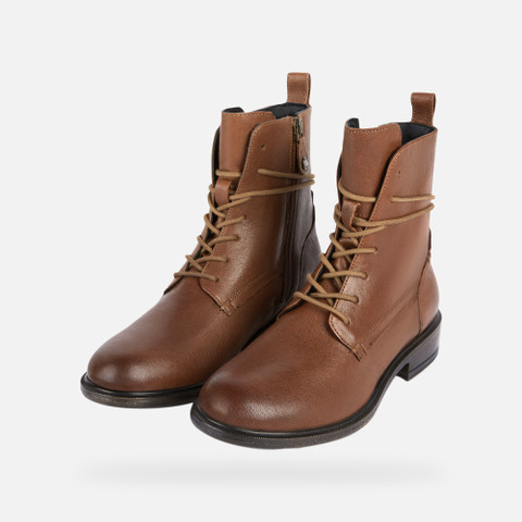 Bottines à lacets CATRIA FEMME Marron - image number 9 | GEOX