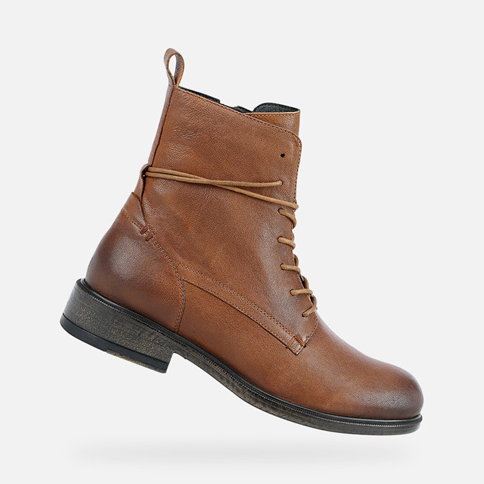 Ankle boots with laces CATRIA WOMAN Brown | GEOX