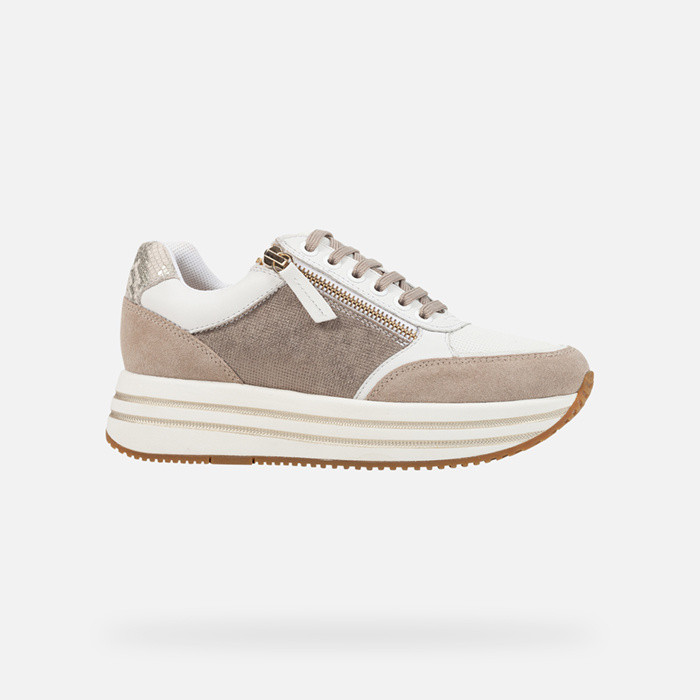 Sneakers platform KENCY DONNA Bianco/Beige | GEOX