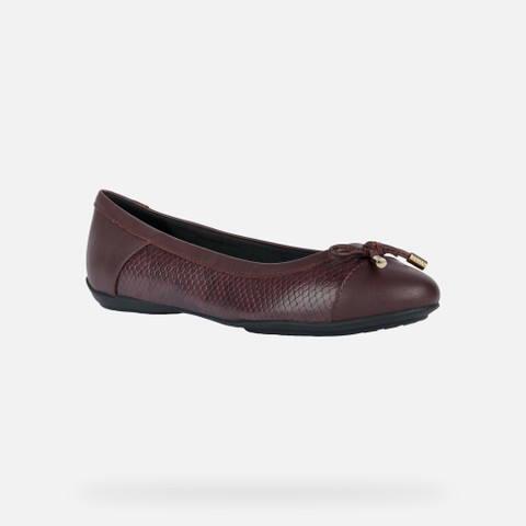 Geox CHARLENE WOMAN Wine leather ballerina flats Geox