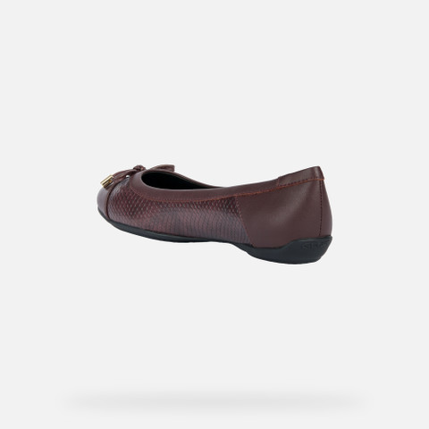 leather ballerina flats CHARLENE WOMAN Wine - image number 3 | GEOX