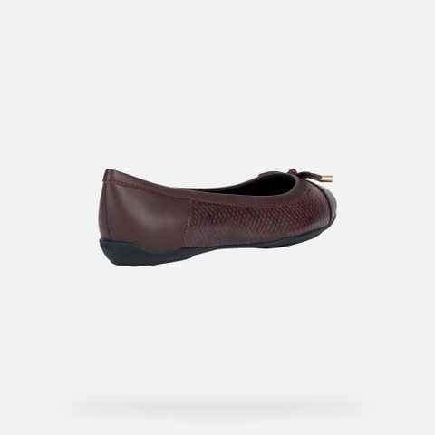 leather ballerina flats CHARLENE WOMAN Wine - image number 4 | GEOX