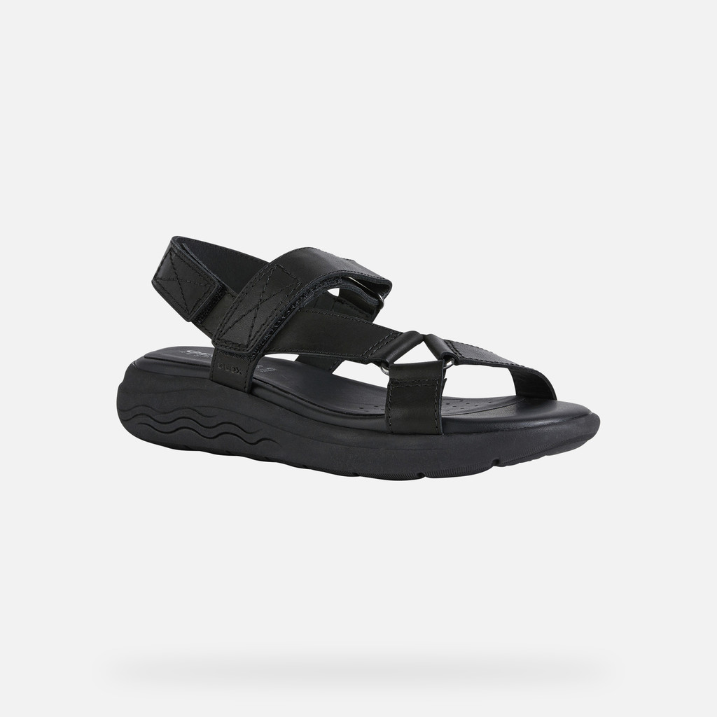 Geox® SPHERICA model EC5W Woman: Black Sandals | Geox®