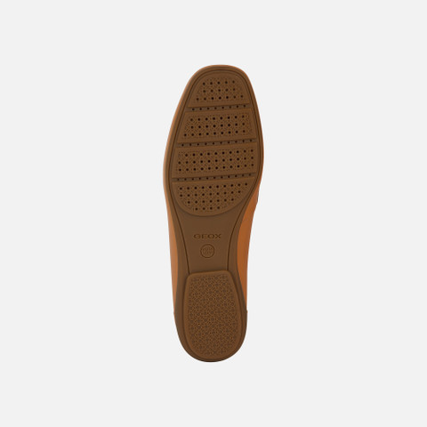 leather loafers ANNYTAH MOC WOMAN Camel/Light sand - image number 6 | GEOX