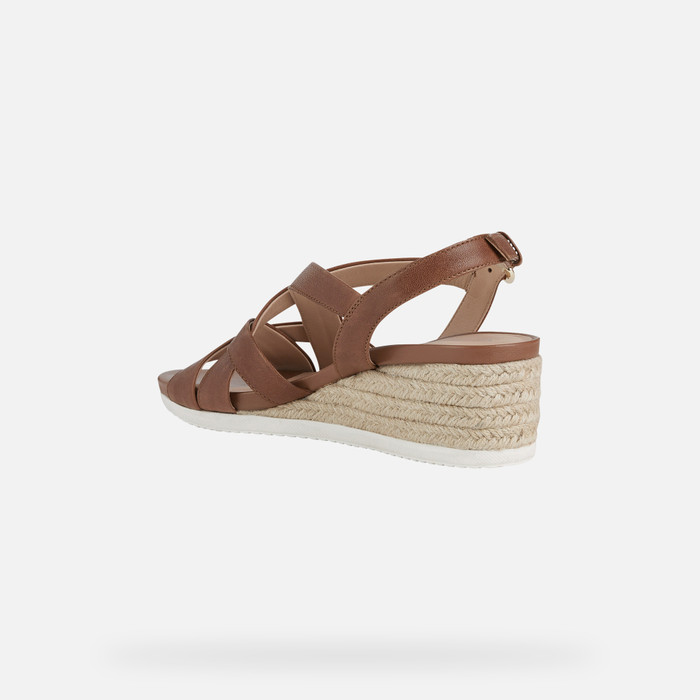 Geox® ISCHIA CORDA Woman: Brown Sandals | Geox®