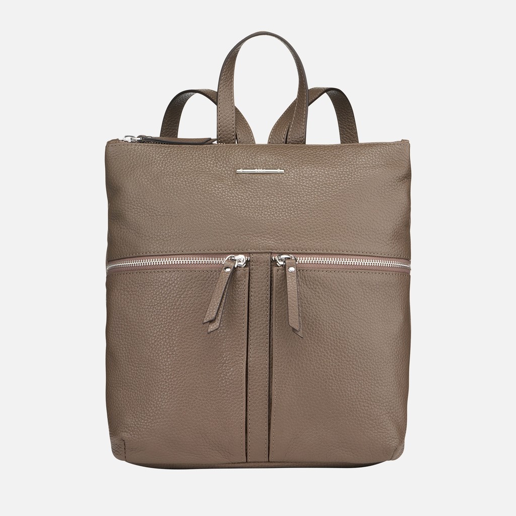 Leren rugzak IRENIE DAMES Taupe - image number 1 | GEOX