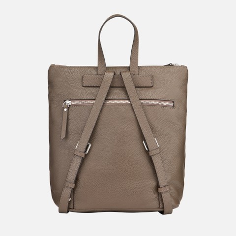 Leren rugzak IRENIE DAMES Taupe - image number 3 | GEOX