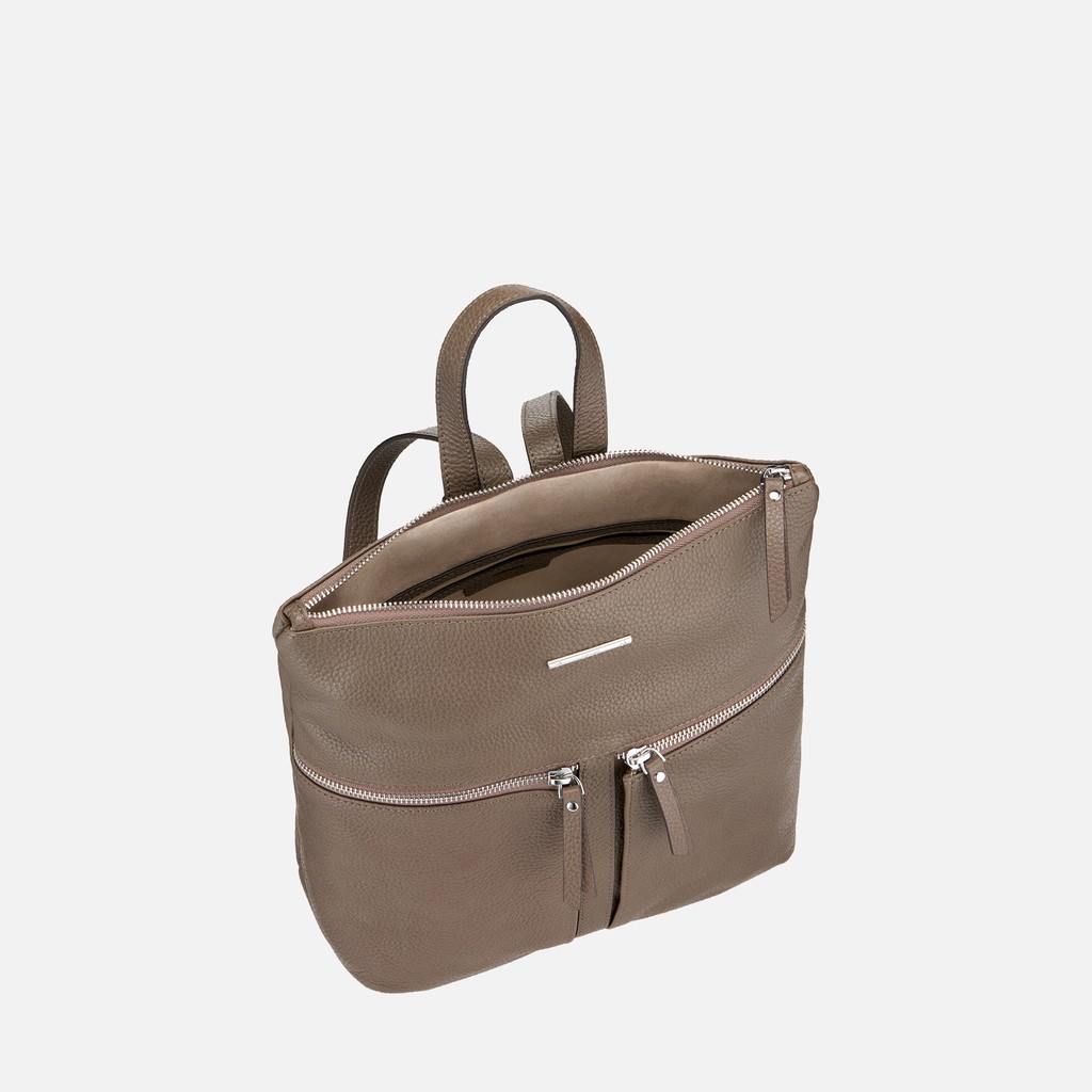 Leren rugzak IRENIE DAMES Taupe - image number 4 | GEOX