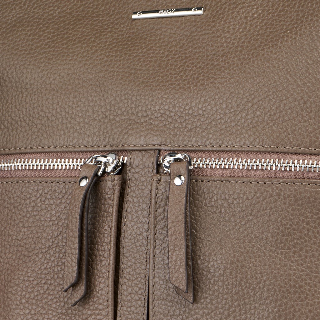 Leren rugzak IRENIE DAMES Taupe - image number 5 | GEOX