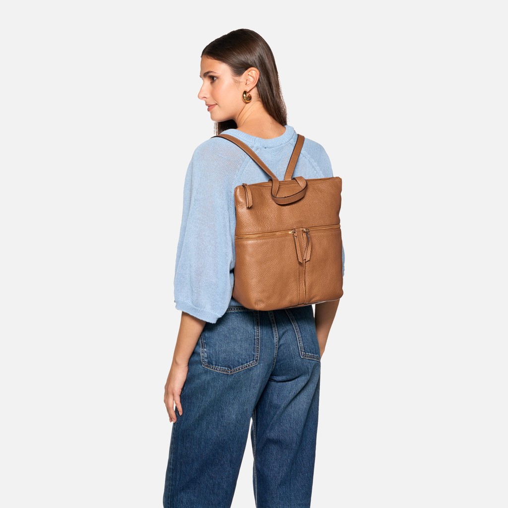 Backpack IRENIE WOMAN Cognac - image number 6 | GEOX