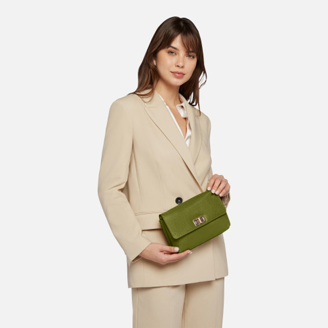 shoulder bag LILIANE WOMAN Light Olive Green - image number 7 | GEOX