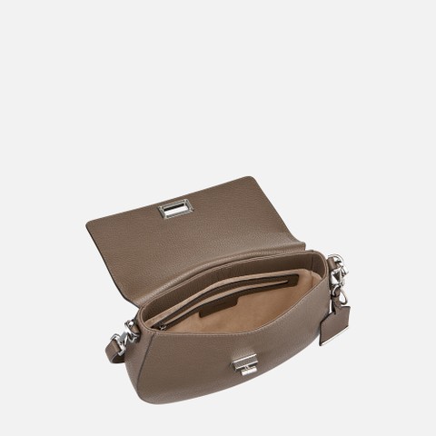 Borsa in pelle a tracolla FLAVIE DONNA Taupe - image number 5 | GEOX