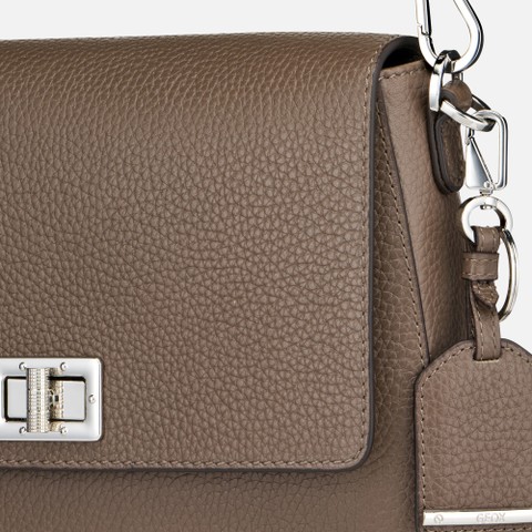 Borsa in pelle a tracolla FLAVIE DONNA Taupe - image number 6 | GEOX
