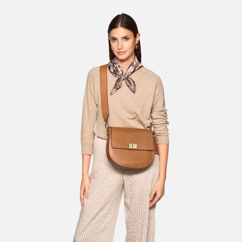 Cross-body bag FLAVIE WOMAN Cognac - image number 7 | GEOX