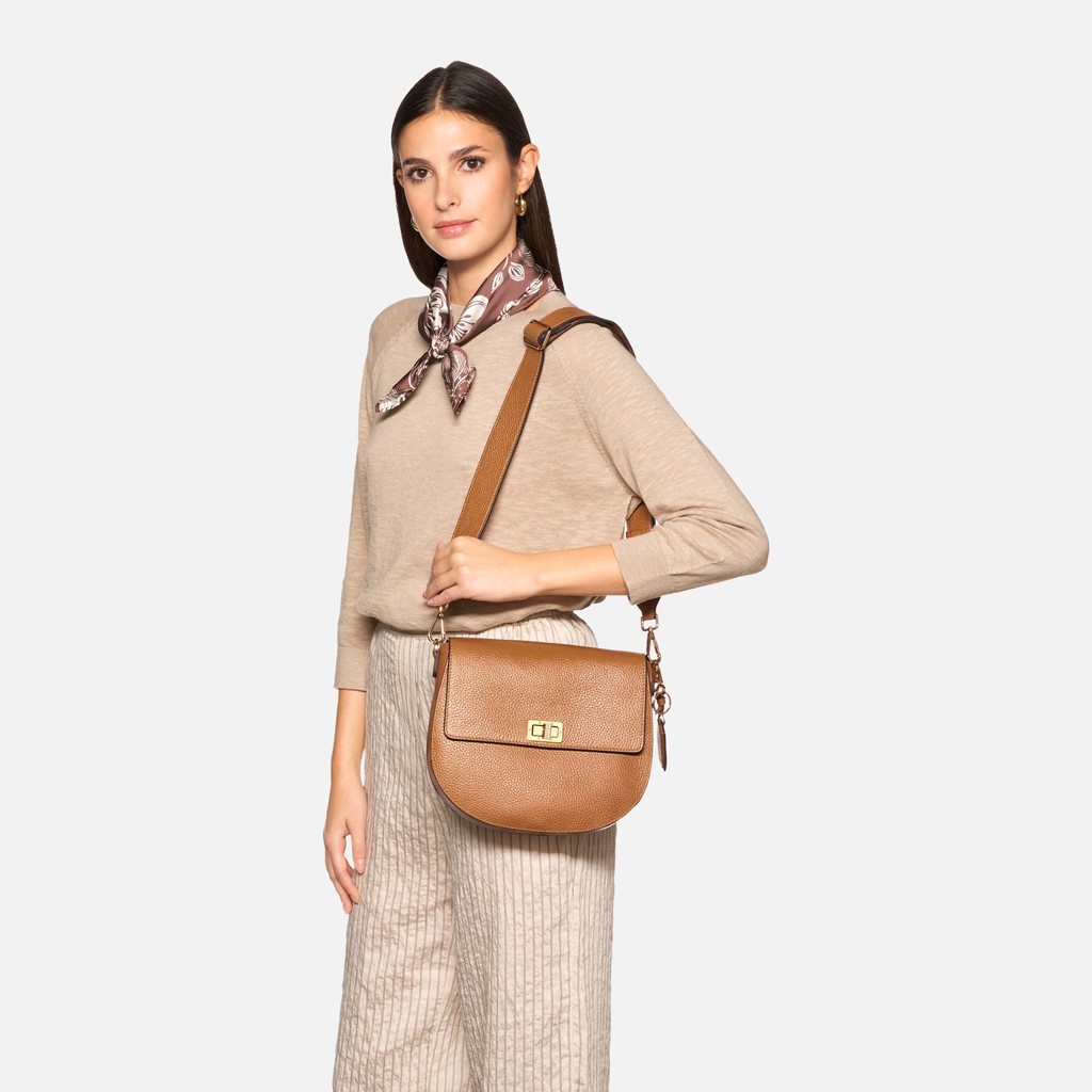 Cross-body bag FLAVIE WOMAN Cognac - image number 0 | GEOX