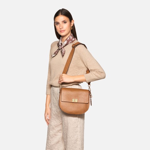 Cross-body bag FLAVIE WOMAN Cognac - image number 0 | GEOX