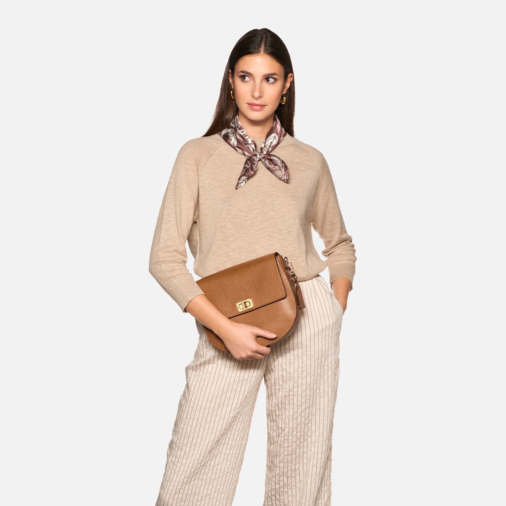 Cross-body bag FLAVIE WOMAN Cognac - image number 1 | GEOX