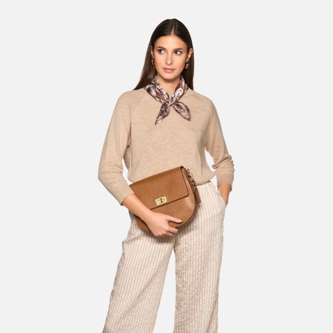 Cross-body bag FLAVIE WOMAN Cognac - image number 1 | GEOX